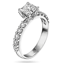 обзорное фото Удивительное помолвочное кольцо с бриллиантами в белом золоте 585 пробы 039842 Золотые кольца с бриллиантами обзорное фото Удивительное помолвочное кольцо с бриллиантами в белом золоте 585 пробы 039842  Золотые кольца с бриллиантами