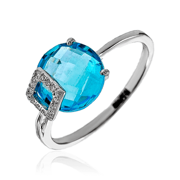 Женское кольцо с топазом и бриллиантами 036751 детальное изображение ювелирного изделия Золотые кольца Женское кольцо с топазом и бриллиантами 036751 детальное изображение ювелирного изделия Золотые кольца