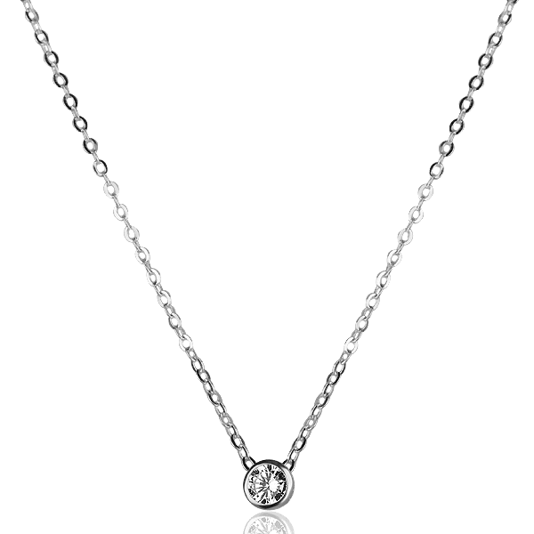 Серебряное колье с фианитом