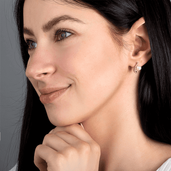 Золотые серьги с жемчугом 029731 Золотые серьги с жемчугом 029731