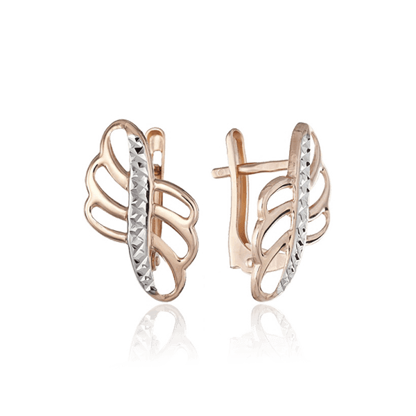 Серьги из красного и белого золота Серьги из красного и белого золота