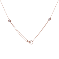 обзорное фото Золотое колье в стиле Картье с кольцами 032474 Золотые колье с камнями обзорное фото Золотое колье в стиле Картье с кольцами 032474  Золотые колье с камнями