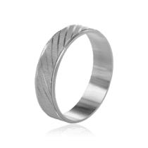 обзорное фото Серебряное обручальное кольцо с насечками 031250  Серебряные кольца без вставок