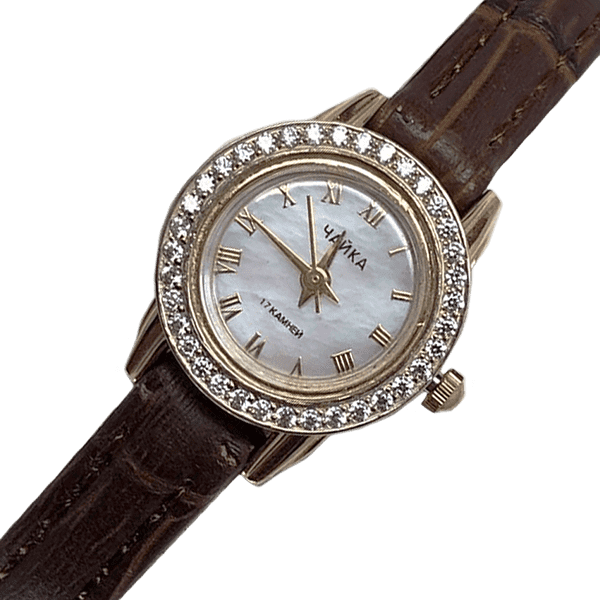 Женские золотые часы з цирконием в стиле классические 036172 детальное изображение ювелирного изделия Женские золотые часы Женские золотые часы з цирконием в стиле классические 036172 детальное изображение ювелирного изделия Женские золотые часы