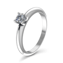 обзорное фото Помолвочное кольцо с бриллиантом из белого золота 024542  Золотые кольца для помолвки с бриллиантом