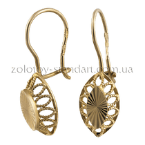 обзорное фото Золотые серьги 80276  Золотые серьги с французским замком