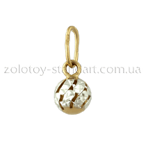 обзорное фото Золотой кулон Шарик 62121  Золотые подвески без камней