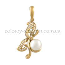 обзорное фото Золотой подвес с жемчугом 411923 Золотые кулоны с жемчугом обзорное фото Золотой подвес с жемчугом 411923  Золотые кулоны с жемчугом