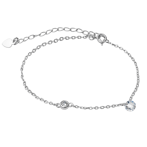 Серебряный браслет с двумя белыми фианитами Нежная 925 пробы 039679 детальное изображение ювелирного изделия Серебряные женские браслеты Серебряный браслет с двумя белыми фианитами Нежная 925 пробы 039679 детальное изображение ювелирного изделия Серебряные женские браслеты