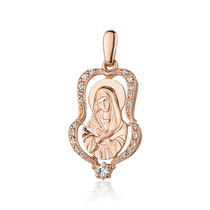 обзорное фото Золотой подвес с цирконием 1,4,0482 Золотые подвески иконки обзорное фото Золотой подвес с цирконием 1,4,0482  Золотые подвески иконки