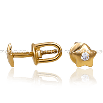 обзорное фото Детские золотые серьги Звездочки 2108941  Серьги с камнями