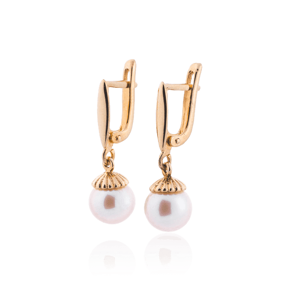 Золотые серьги с жемчугом Золотые серьги с жемчугом