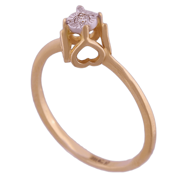 Золотое кольцо с бриллиантом S12145 детальное изображение ювелирного изделия Золотые кольца для помолвки с бриллиантом