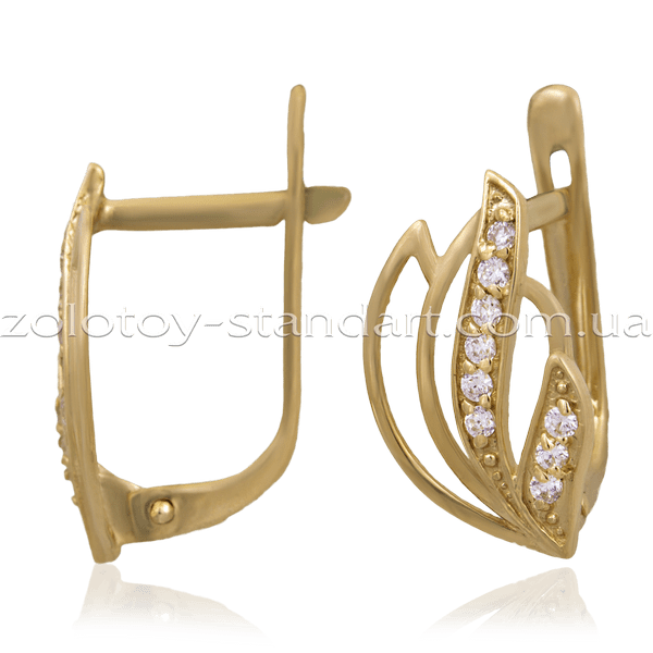 Золотые серьги 2931 детальное изображение ювелирного изделия Золотые серьги с фианитом Золотые серьги 2931 детальное изображение ювелирного изделия Золотые серьги с фианитом