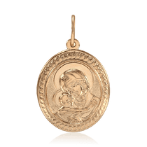 обзорное фото Золотая подвеска Владимирская икона Божией Матери 036840  Золотые подвески иконки