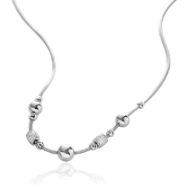 обзорное фото Женское колье из белого золота Бусины 032864 Золотые колье с камнями обзорное фото Женское колье из белого золота Бусины 032864  Золотые колье с камнями