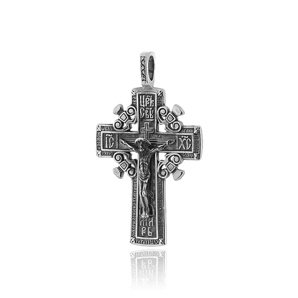 Серебряный нательный крест с Распятием 030683 детальное изображение ювелирного изделия Серебряные подвески крестики Серебряный нательный крест с Распятием 030683 детальное изображение ювелирного изделия Серебряные подвески крестики