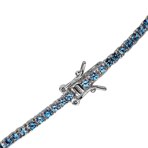 Серебряный браслет с голубыми фианитами