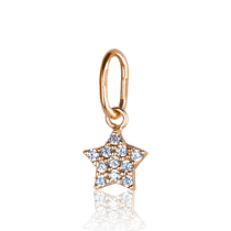 обзорное фото Золотой подвес Звёздочка с фианитами для цепочки или браслета 031523 Золотой кулон Звезда обзорное фото Золотой подвес Звёздочка с фианитами для цепочки или браслета 031523  Золотой кулон Звезда