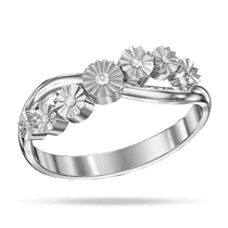 обзорное фото Кольцо из белого золота с цветами и бриллиантами 040291 Золотые кольца с бриллиантами обзорное фото Кольцо из белого золота с цветами и бриллиантами 040291  Золотые кольца с бриллиантами