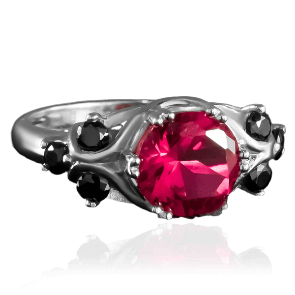 Серебряное кольцо с нано рубином 023213 детальное изображение ювелирного изделия Серебряные кольца со вставками Серебряное кольцо с нано рубином 023213 детальное изображение ювелирного изделия Серебряные кольца со вставками