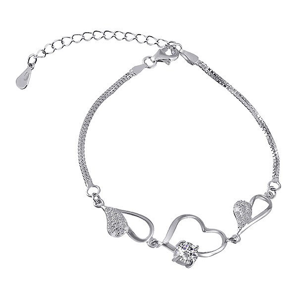 Серебряный браслет Сердца с фианитом 025479 детальное изображение ювелирного изделия Серебряные женские браслеты Серебряный браслет Сердца с фианитом 025479 детальное изображение ювелирного изделия Серебряные женские браслеты