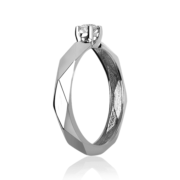 Кольцо для помолвки с алмазной гранью с бриллиантом Кольцо для помолвки с алмазной гранью с бриллиантом