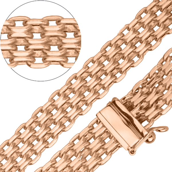 Браслет Дабл Форбисмарк в красном золоте без вставок 027539 детальное изображение ювелирного изделия Золотой браслет Дабл Форбисмарк Браслет Дабл Форбисмарк в красном золоте без вставок 027539 детальное изображение ювелирного изделия Золотой браслет Дабл Форбисмарк