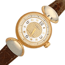 оглядове фото Жіночий годинник з золотим корпусом і шкіряним ремінцем 036328 оглядове фото Жіночий годинник з золотим корпусом і шкіряним ремінцем 036328