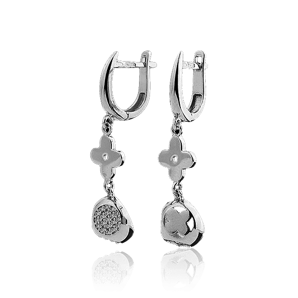 Золотые серьги с фианитами 028404 детальное изображение ювелирного изделия Золотые серьги с фианитом Золотые серьги с фианитами 028404 детальное изображение ювелирного изделия Золотые серьги с фианитом