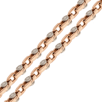 обзорное фото Мужская цепь в комбинированном золоте 038615  Золотые цепочки мужские