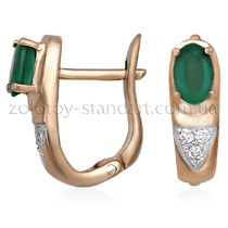 обзорное фото Золотые серьги с изумрудом и бриллиантами 2090 Золотые серьги с изумрудами обзорное фото Золотые серьги с изумрудом и бриллиантами 2090  Золотые серьги с изумрудами