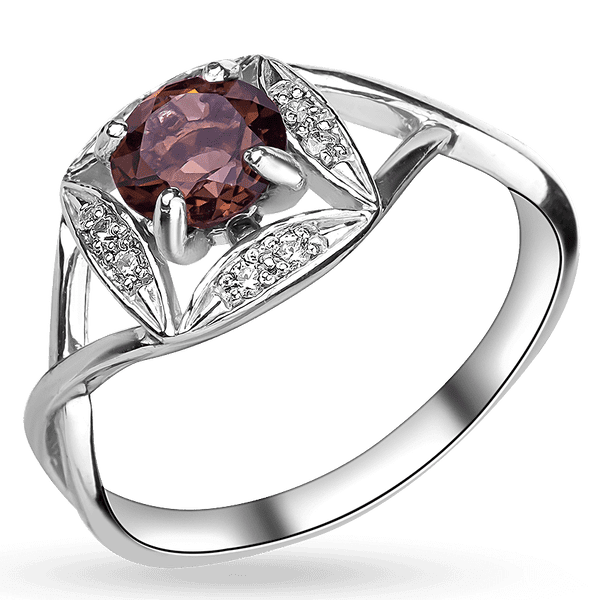 Кольцо "Греция" с раухтопазом и фианитами 027236 детальное изображение ювелирного изделия Серебряные кольца со вставками Кольцо "Греция" с раухтопазом и фианитами 027236 детальное изображение ювелирного изделия Серебряные кольца со вставками