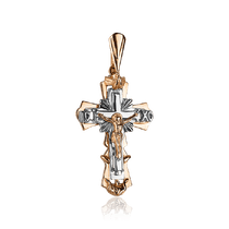 обзорное фото Золотой крест 029319 Золотые крестики православные обзорное фото Золотой крест 029319  Золотые крестики православные