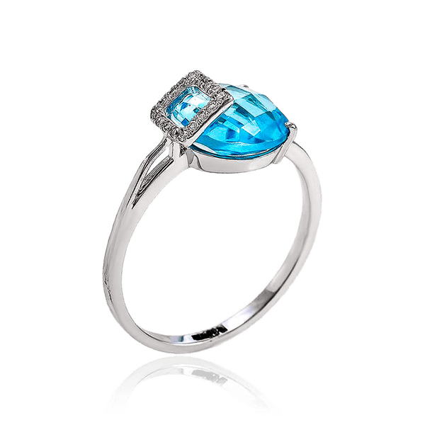 женское золотое кольцо с топазом и бриллиантами женское золотое кольцо с топазом и бриллиантами