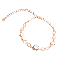 обзорное фото Серебряный браслет с фианитом Бесконечность 024675  Серебряные женские браслеты