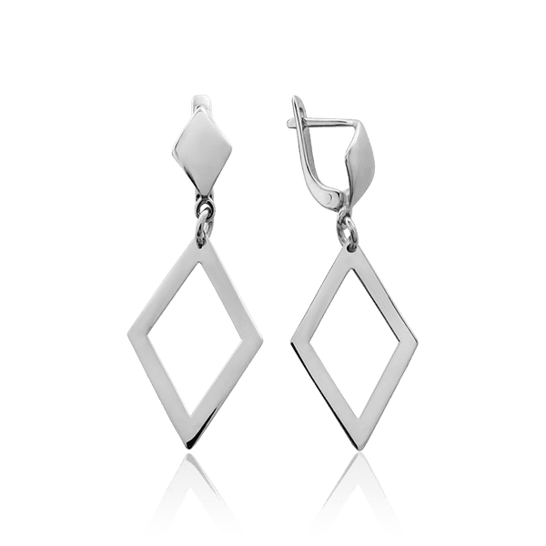 Серебряные серьги подвески Ромб 034440 детальное изображение ювелирного изделия Серебряные серьги Серебряные серьги подвески Ромб 034440 детальное изображение ювелирного изделия Серебряные серьги