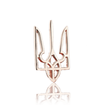 обзорное фото Значок Герб Украины (Тризуб) золото 585 проба 031387  Украинская символика из золота и серебра