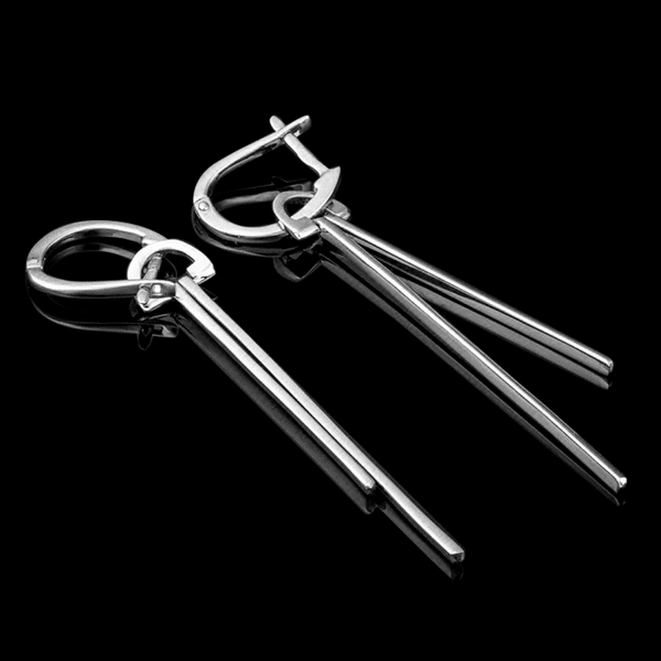 серьги палочки в белом золоте серьги палочки в белом золоте