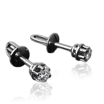 обзорное фото Серьги из белого золота с бриллиантами 023105  Золотые серьги с бриллиантами