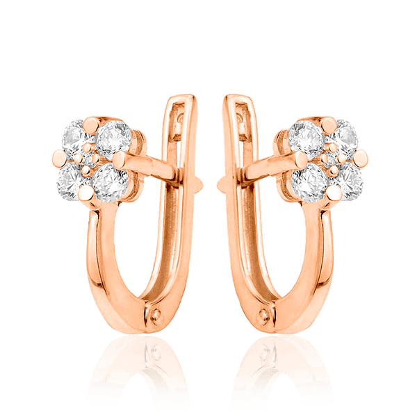 Повседневные золотые серьги с фианитами 032242 детальное изображение ювелирного изделия Золотые серьги с фианитом Повседневные золотые серьги с фианитами 032242 детальное изображение ювелирного изделия Золотые серьги с фианитом