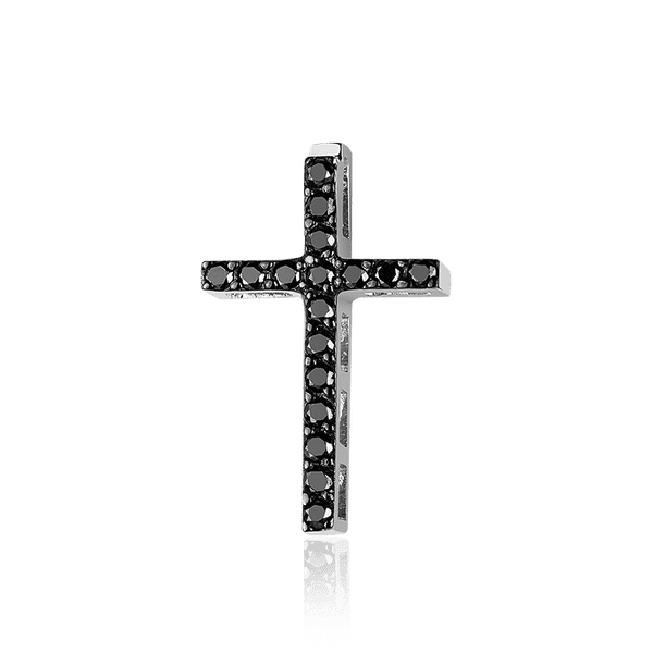 Золотой крестик декоративный с черными бриллиантами 036562 детальное изображение ювелирного изделия Золотые подвески Золотой крестик декоративный с черными бриллиантами 036562 детальное изображение ювелирного изделия Золотые подвески