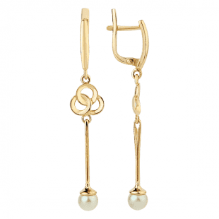 Золоті сережки з перлами 1,3,0694 детальне зображення ювелірного виробу