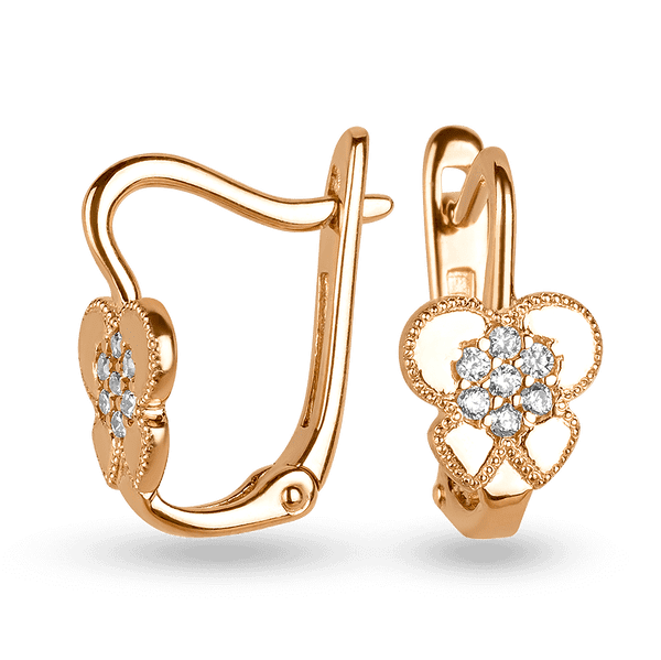 Золотые серьги с фианитами бантики 038055 детальное изображение ювелирного изделия Серьги с камнями Золотые серьги с фианитами бантики 038055 детальное изображение ювелирного изделия Серьги с камнями