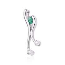 обзорное фото Золотой кулон с изумрудом и бриллиантами 032972 Золотые подвески с камнями обзорное фото Золотой кулон с изумрудом и бриллиантами 032972  Золотые подвески с камнями