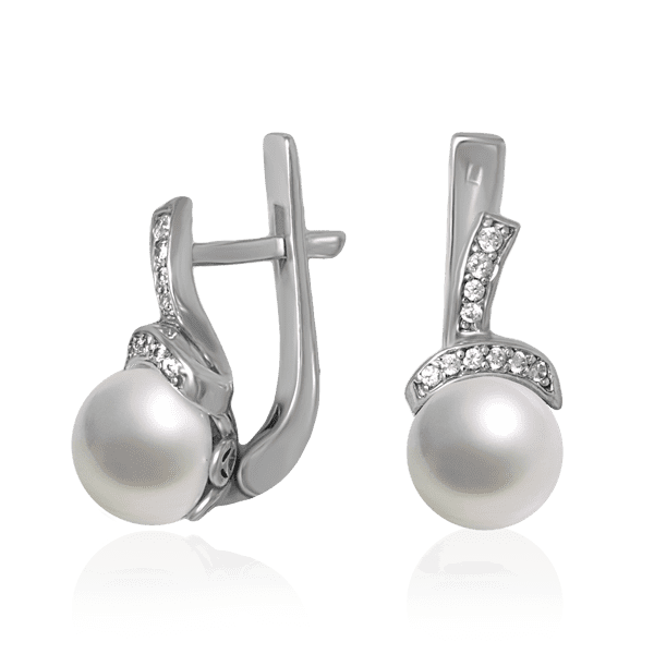 Срібні сережки Крендель з перлиною 023041 детальне зображення ювелірного виробу Срібні сережки Крендель з перлиною 023041 детальне зображення ювелірного виробу