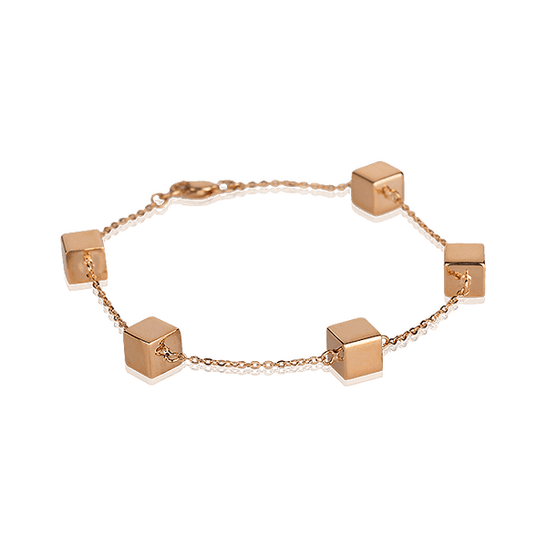 Браслет Кубики в красном золоте без вставок 027872 детальное изображение ювелирного изделия Золотые браслеты без камней Браслет Кубики в красном золоте без вставок 027872 детальное изображение ювелирного изделия Золотые браслеты без камней