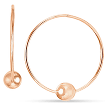 обзорное фото Золотые серьги кольца с шариком 028276 Золотые серьги кольца (конго)  обзорное фото Золотые серьги кольца с шариком 028276  Золотые серьги кольца (конго)