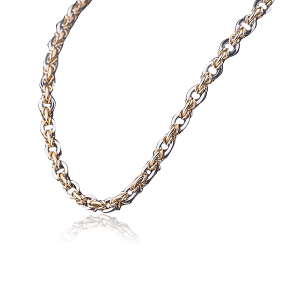 Колье в красно-белом золоте без вставок 026533 фото Колье в красно-белом золоте без вставок 026533 фото