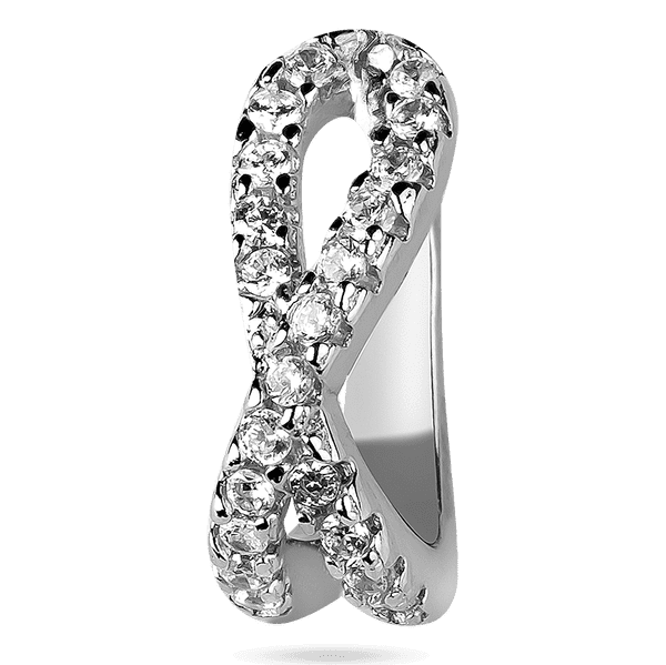 Серебряная одинарная (моно) каффа с фианитами 925 пробы 039573 детальное изображение ювелирного изделия Серебряные кафы и клаймберы Серебряная одинарная (моно) каффа с фианитами 925 пробы 039573 детальное изображение ювелирного изделия Серебряные кафы и клаймберы